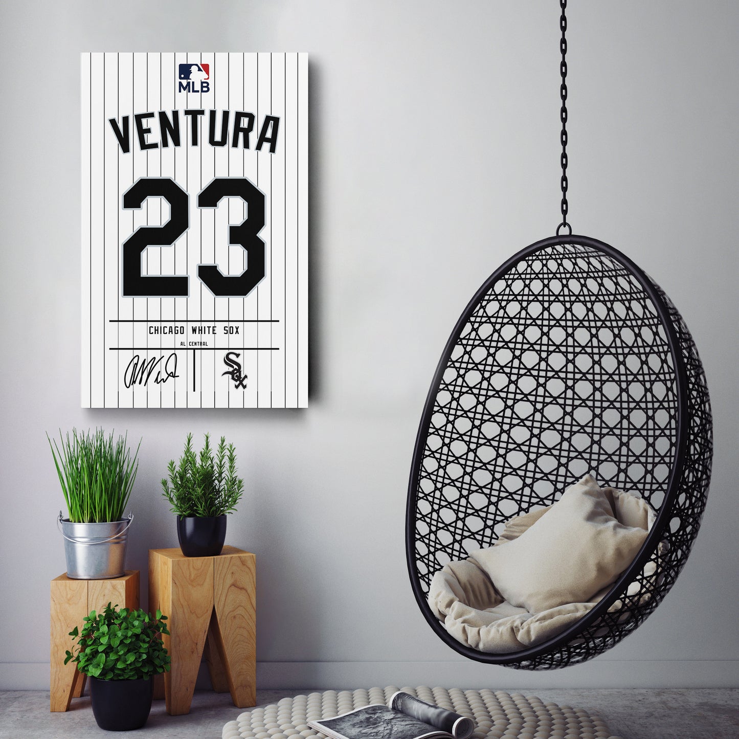 Robin Ventura Chicago White Sox Jersey Canvas Wall Art