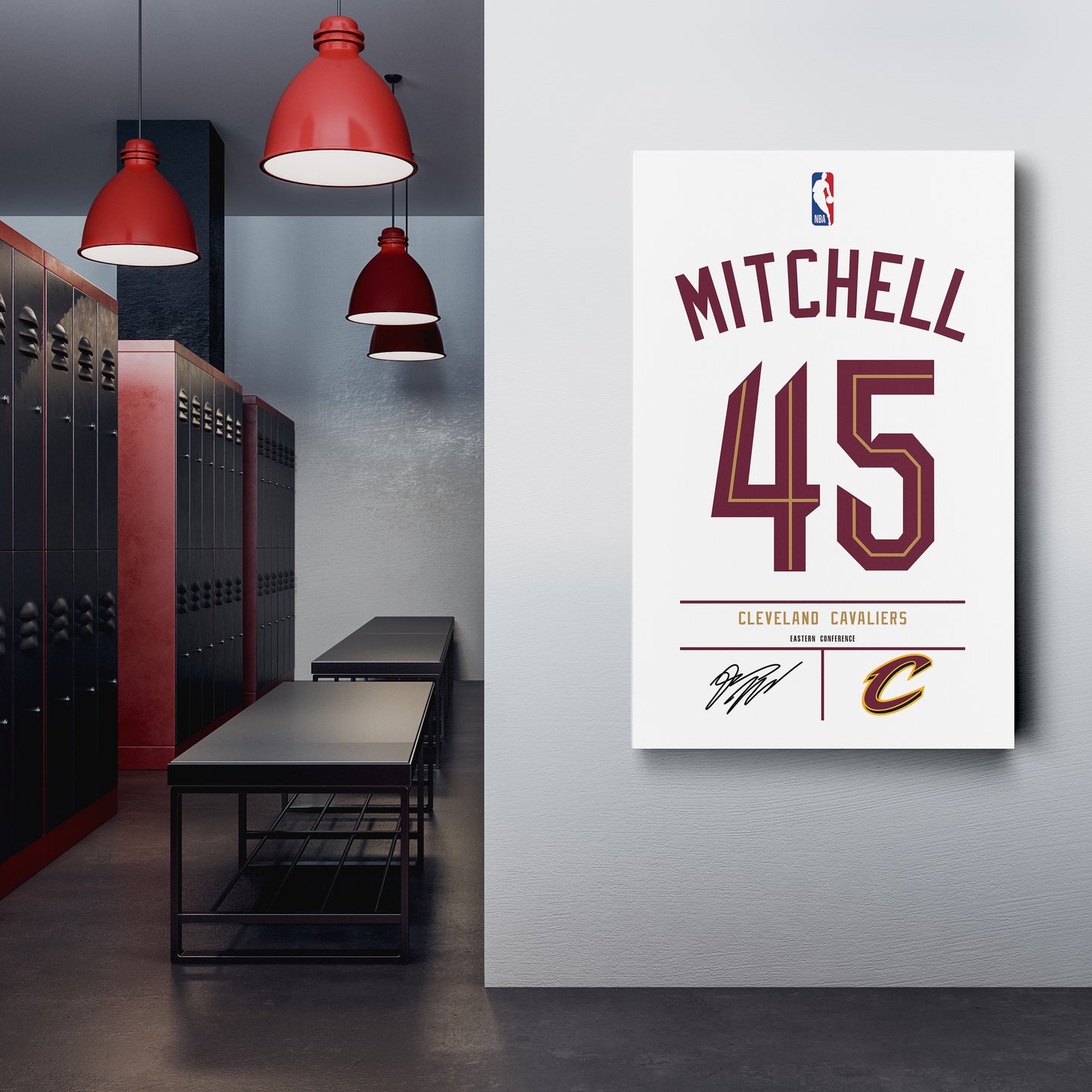 Donovan Mitchell Cavaliers Jersey Canvas Print | Wall Art Decor
