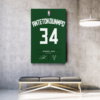 Giannis Antetokounmpo Bucks Jersey Canvas Print | Wall Art Decor