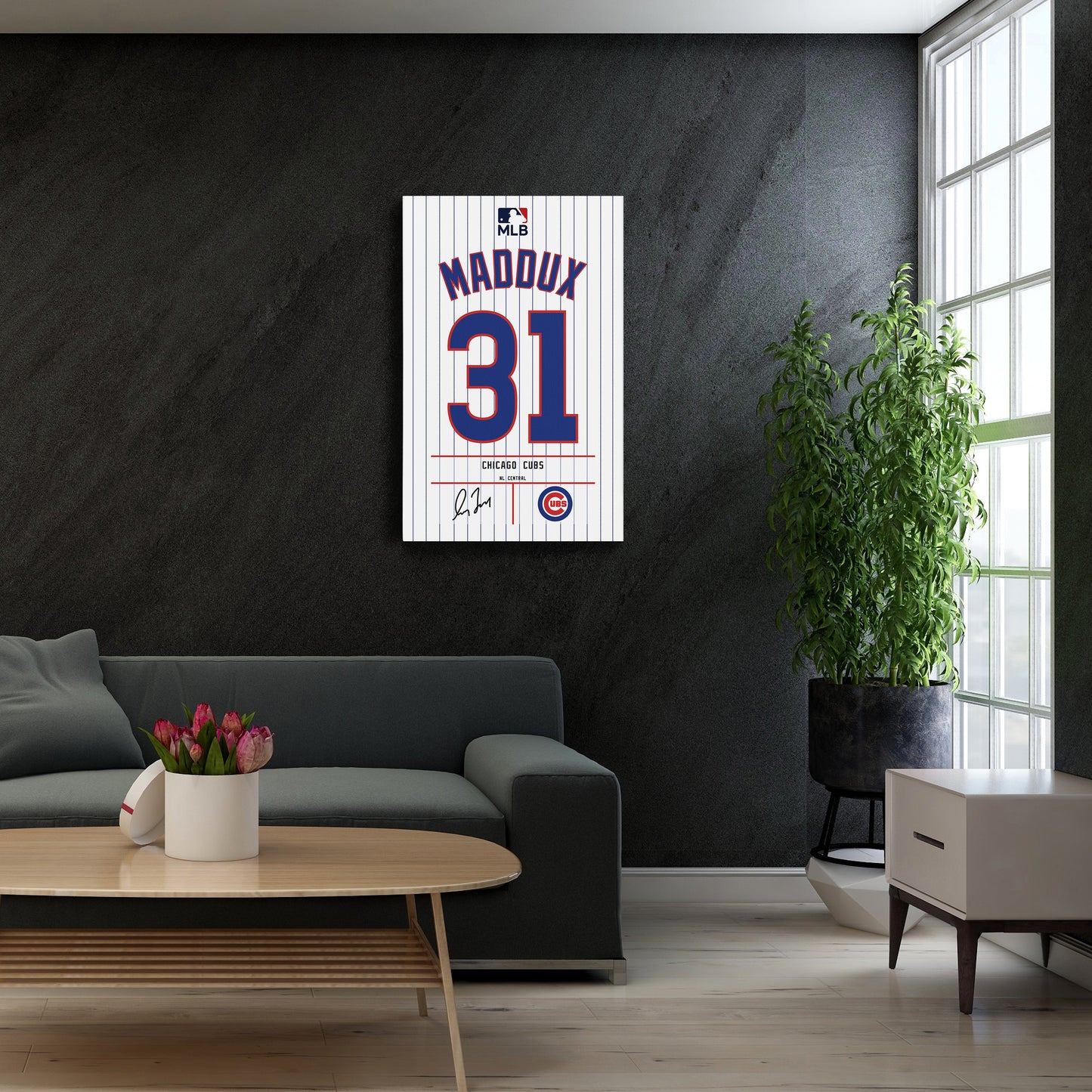 Greg Maddux Chicago Cubs Jersey Canvas Wall Art