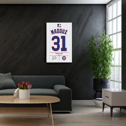 Greg Maddux Chicago Cubs Jersey Canvas Wall Art
