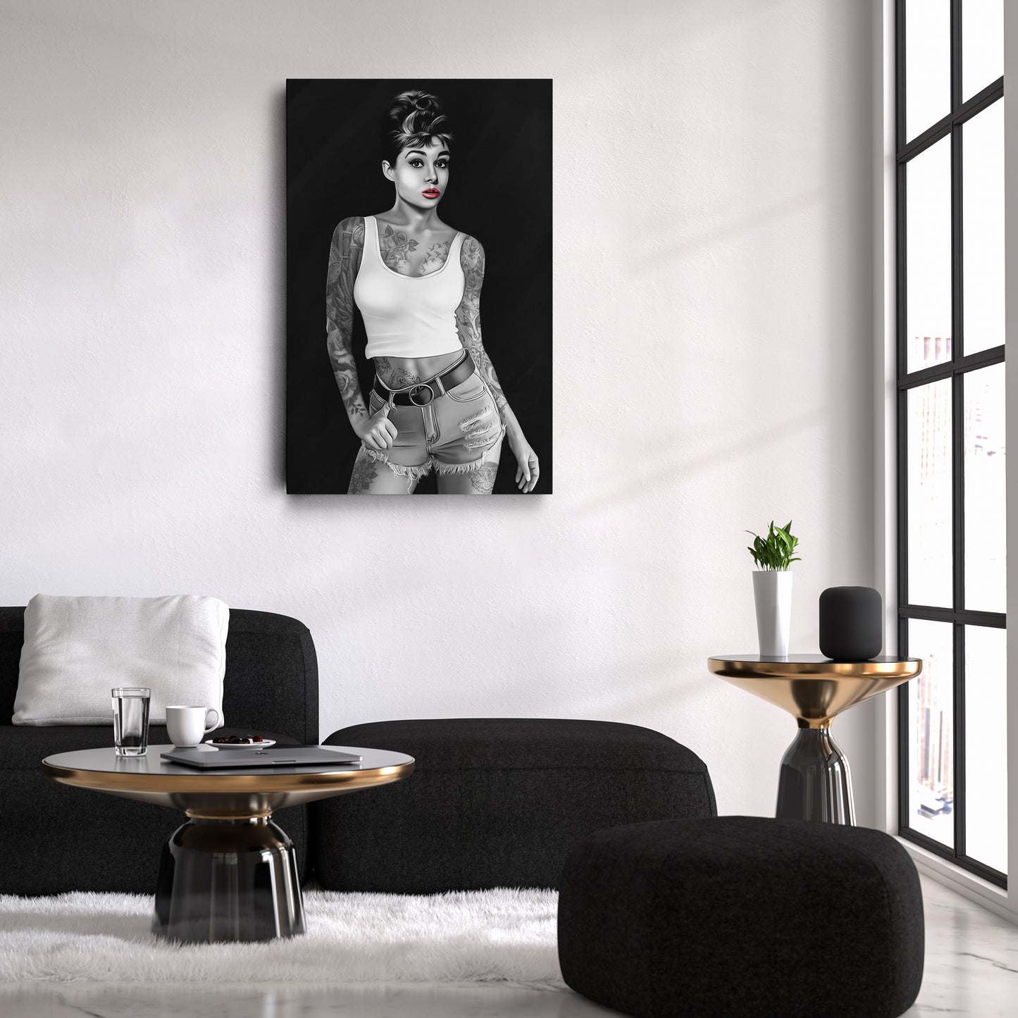 Audrey Hepburn Tattoo Canvas Print | Iconic Hollywood Wall Art