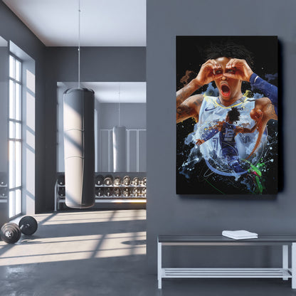 Ja Morant Grizzlies Canvas Print | Memphis Basketball Wall Art