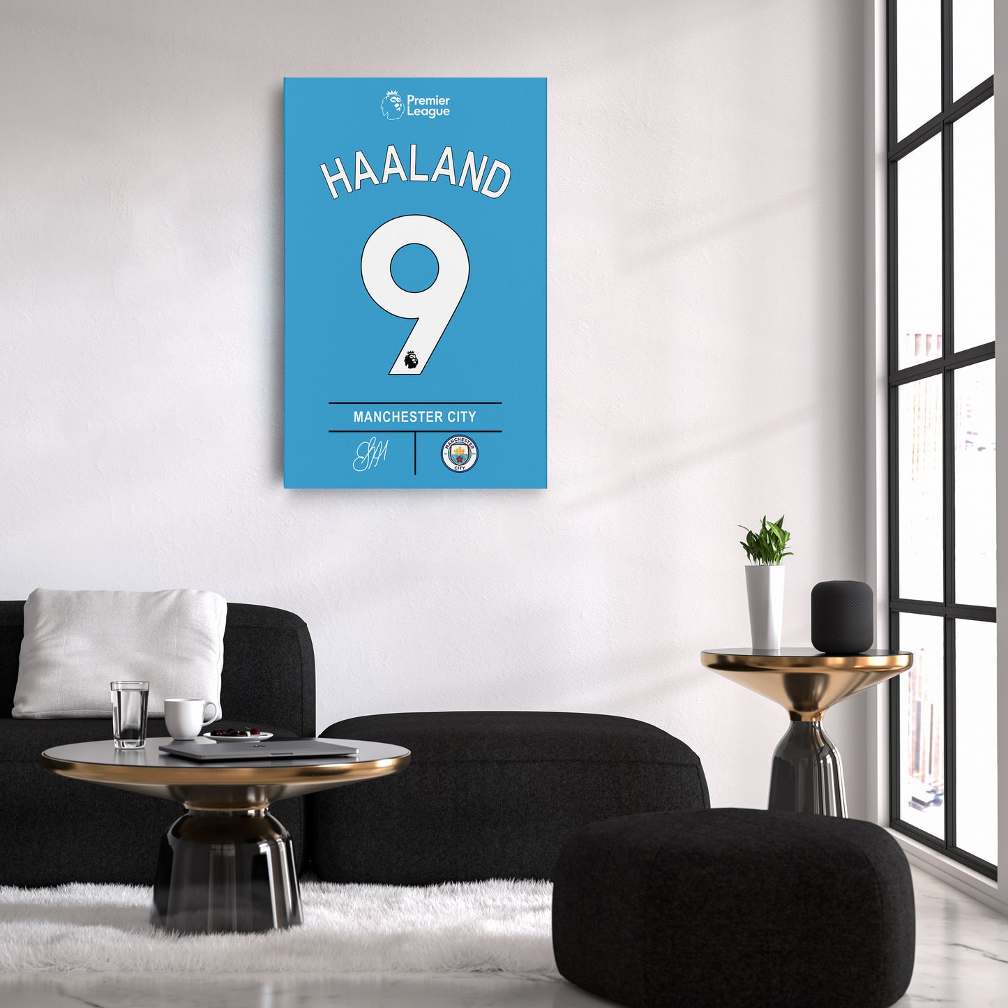 Erling Haaland Manchester City Jersey Canvas Wall Art