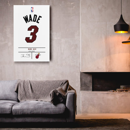 Dwyane Wade Heat Jersey Canvas Print | Wall Art Decor