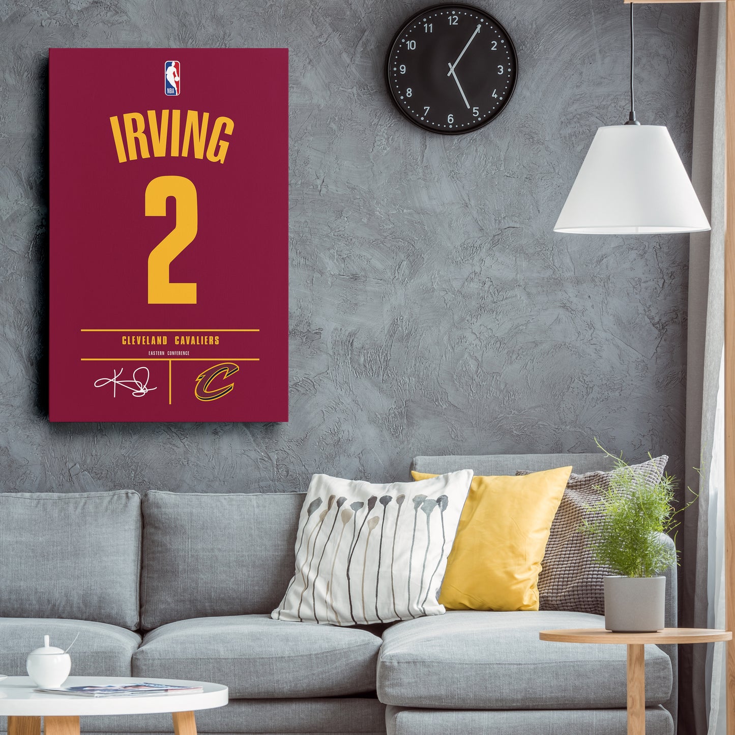 Kyrie Irving Cavaliers Jersey Canvas Print | Wall Art Decor