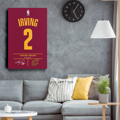 Kyrie Irving Cavaliers Jersey Canvas Print | Wall Art Decor