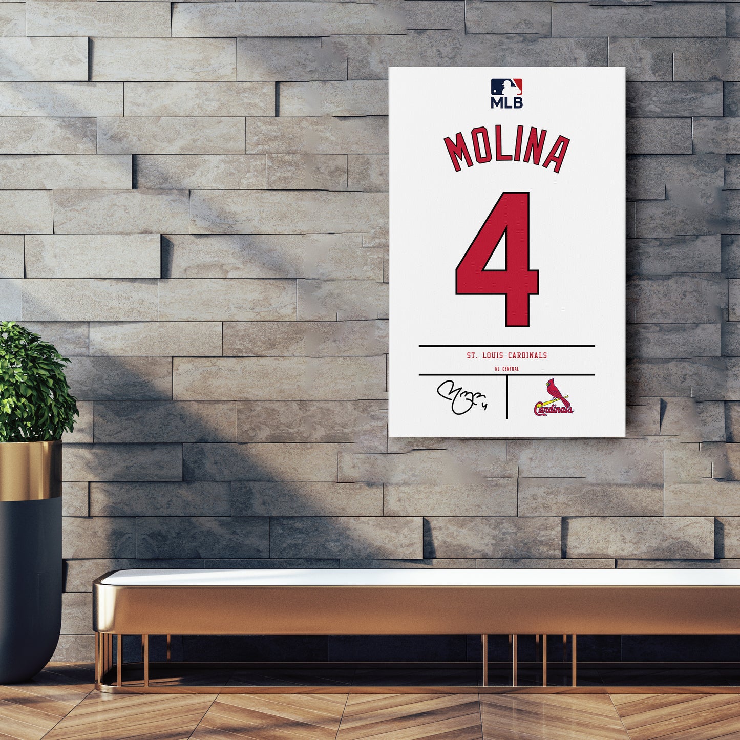Yadier Molina St. Louis Cardinals Jersey Canvas Wall Art