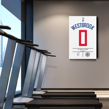 Russell Westbrook Clippers Jersey Canvas Print | Wall Art Decor