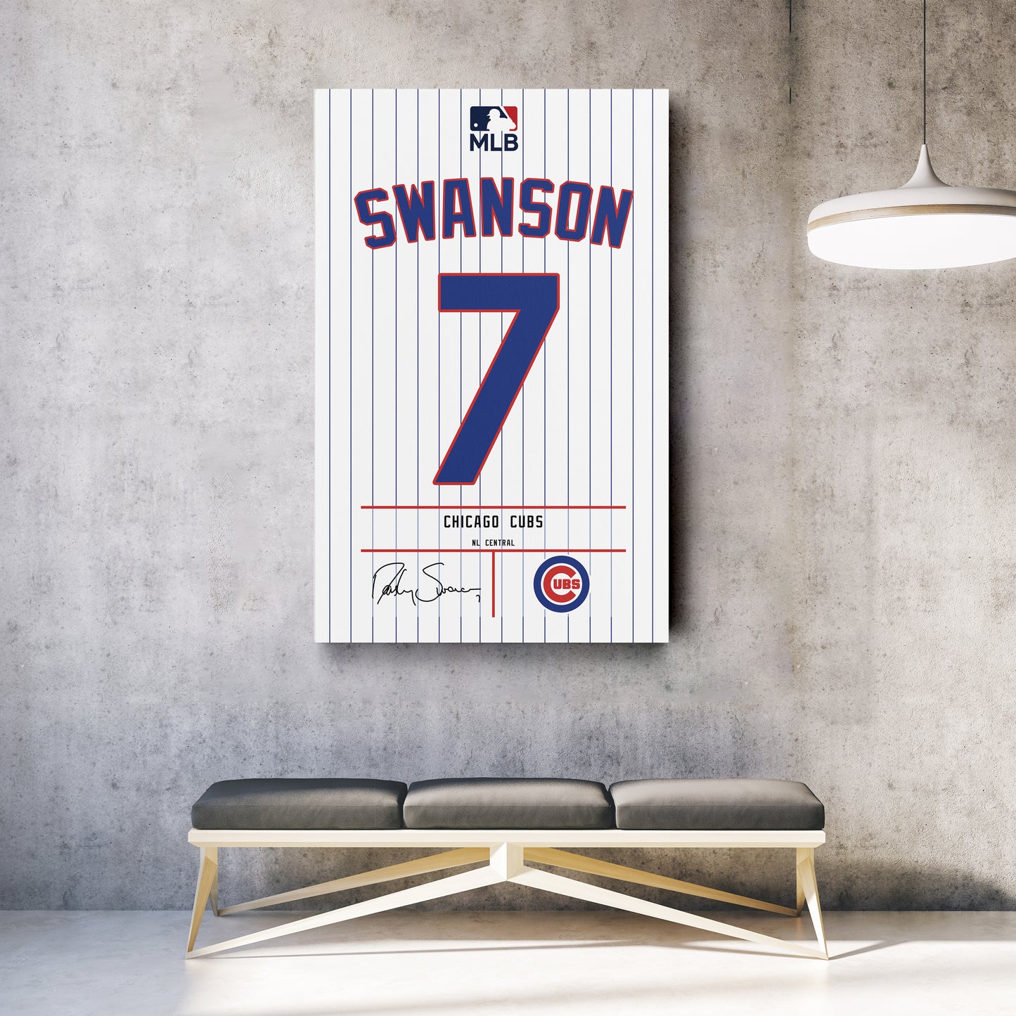 Dansby Swanson Cubs Jersey Canvas Print | Wall Art Decor