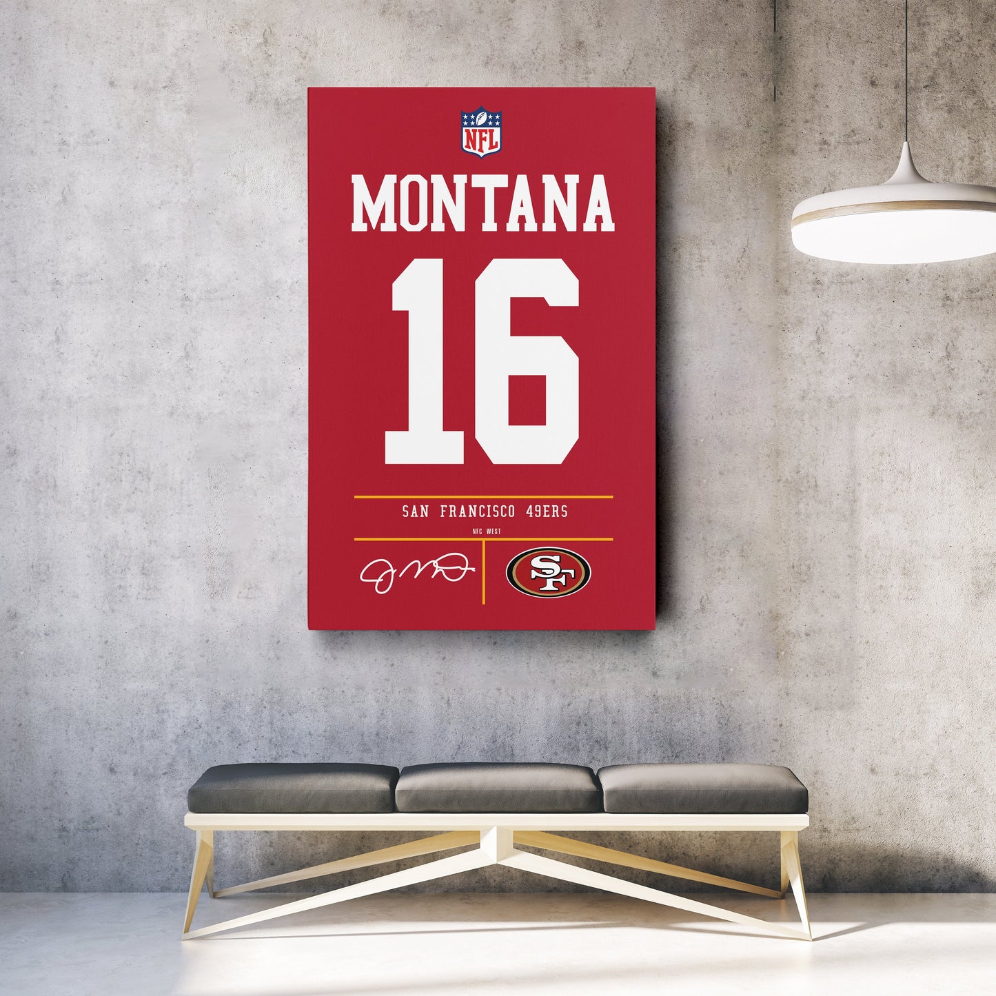 Joe Montana 49ers Jersey Canvas Print | Wall Art Decor