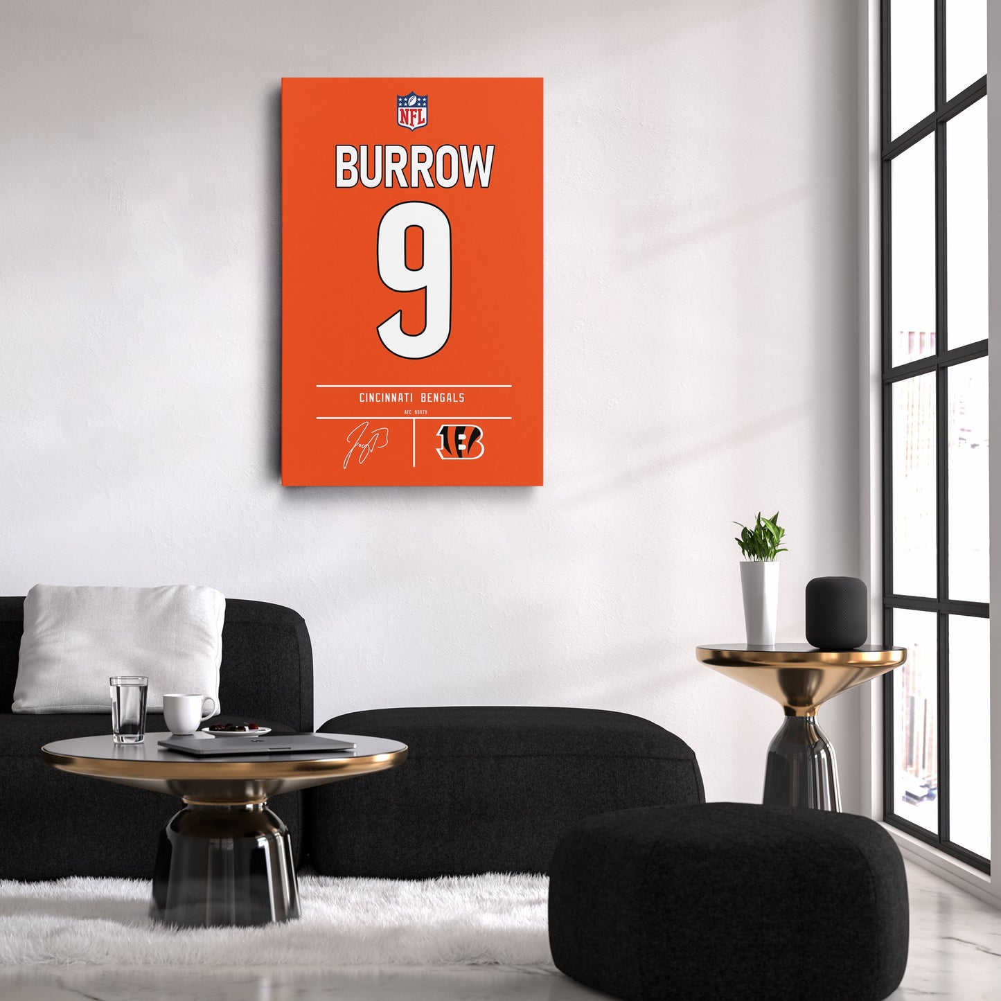 Joe Burrow Bengals Jersey Canvas Print | Wall Art Decor