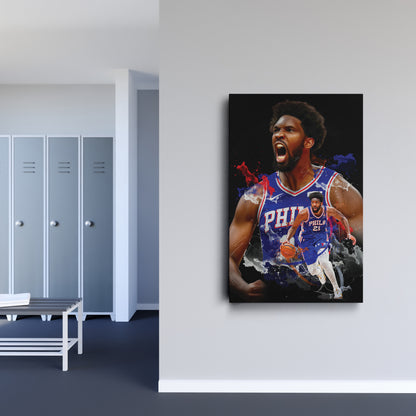 Joel Embiid 76ers Canvas Print | Philadelphia Basketball Wall Art