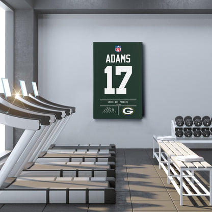 Davante Adams Packers Jersey Canvas Print | Wall Art Decor
