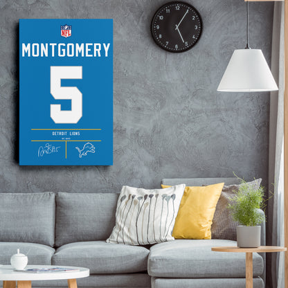 David Montgomery Lions Jersey Canvas Print | Wall Art Decor