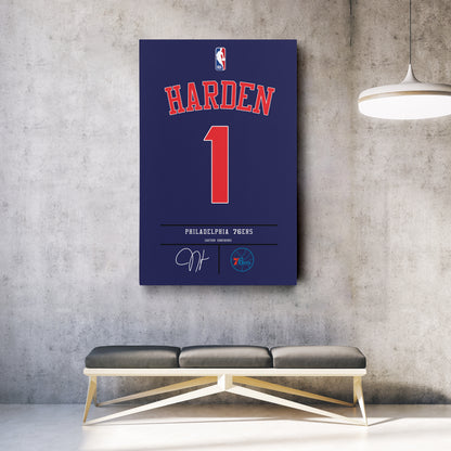 James Harden 76ers Jersey Canvas Print | Wall Art Decor