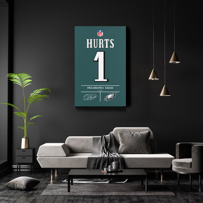 Jalen Hurts Eagles Jersey Canvas Print | Wall Art Decor