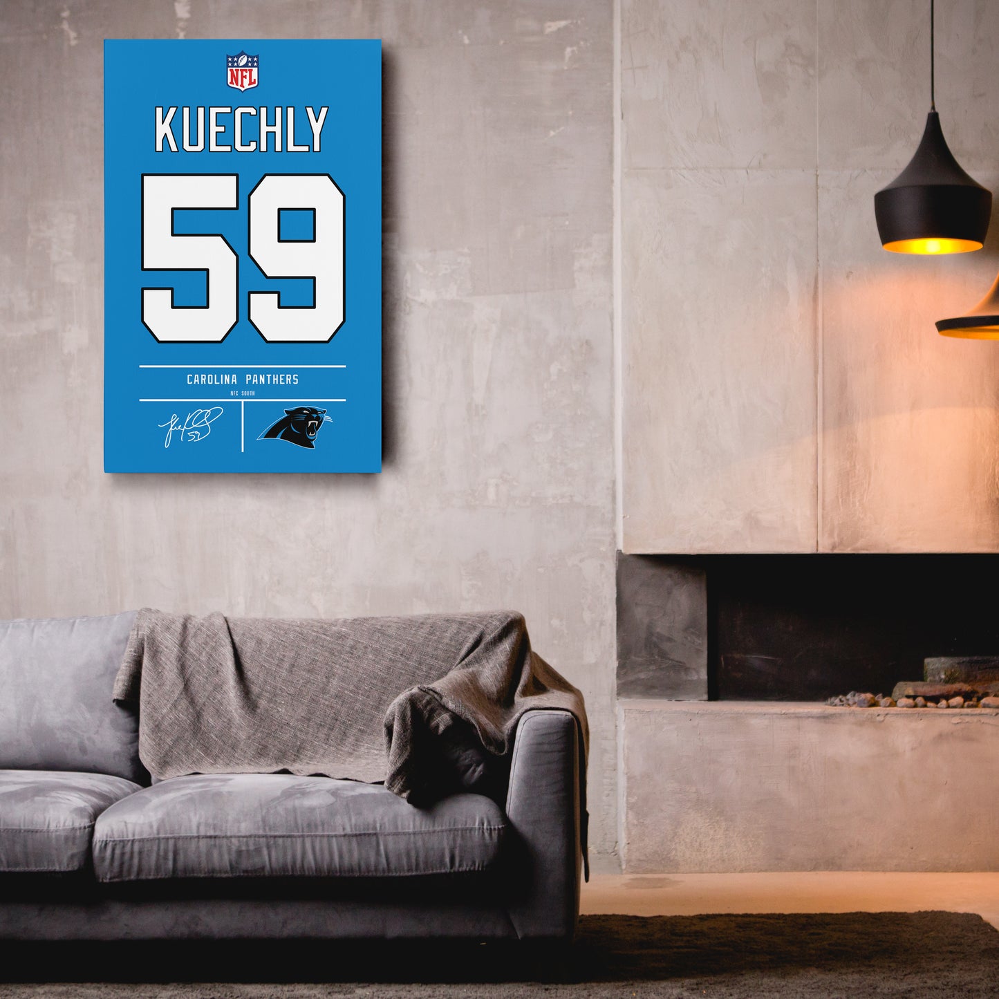 Luke Kuechly Panthers Jersey Canvas Print | Wall Art Decor