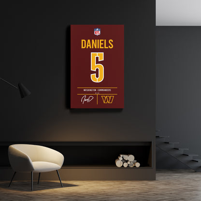 Jayden Daniels Commanders Jersey Canvas Print | Wall Art Decor