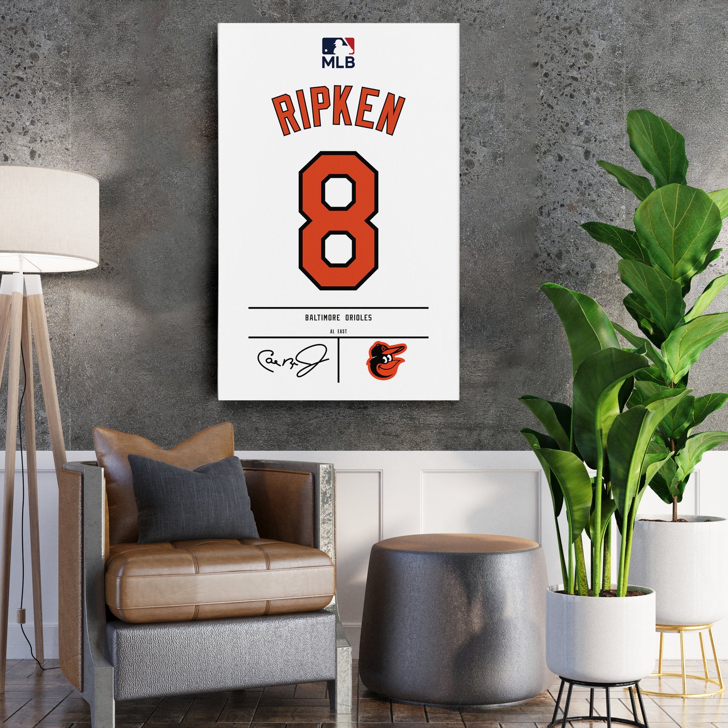 Cal Ripken Baltimore Orioles Jersey Canvas Wall Art