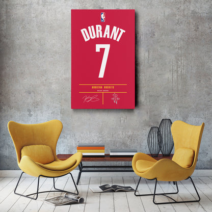 Kevin Durant Houston Rockets Jersey Canvas Wall Art