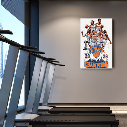 New York Knicks 2026 Champions Commemorative Canvas – Premium Framed Wall Art