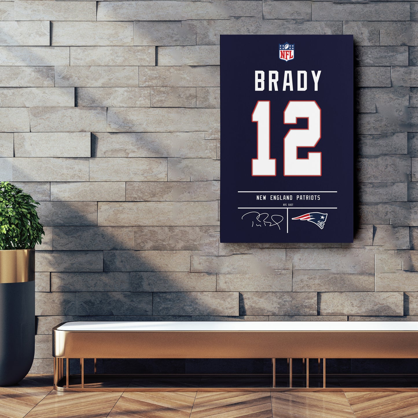 Tom Brady Patriots Jersey Canvas Print | Wall Art Decor