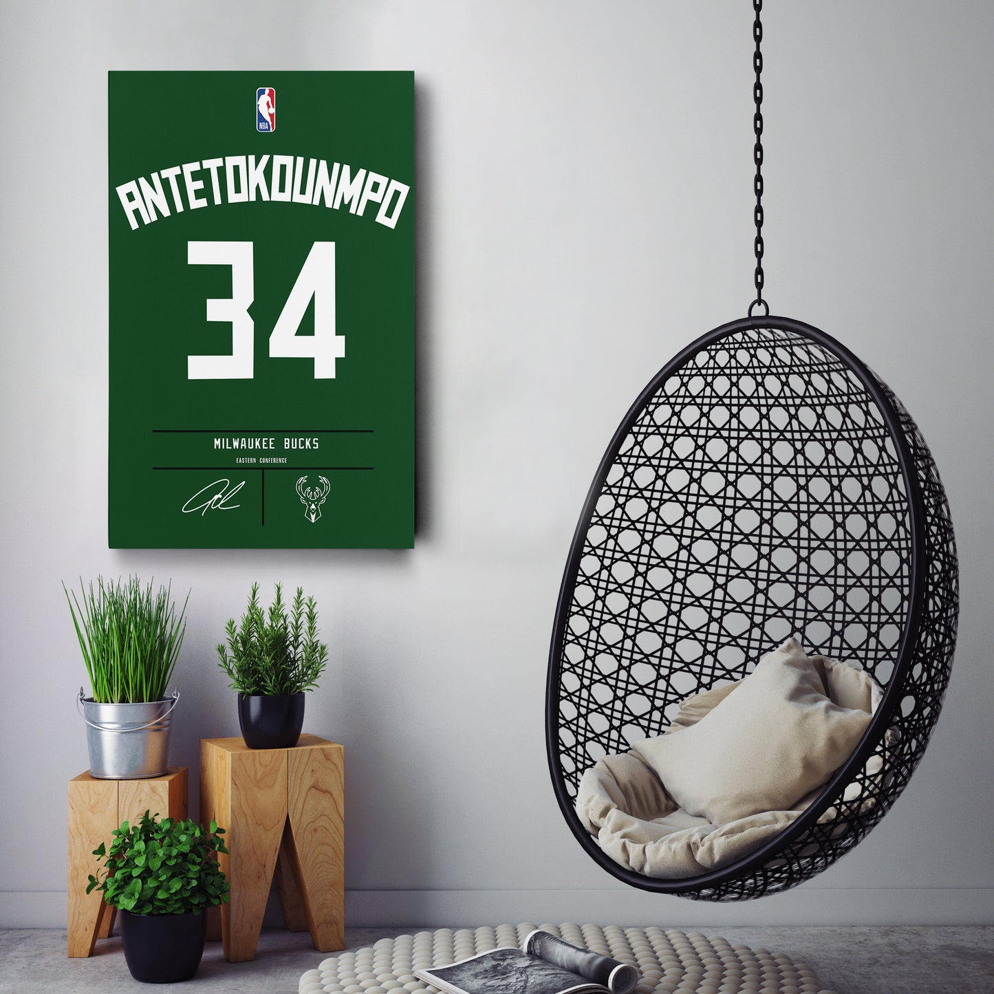 Giannis Antetokounmpo Bucks Jersey Canvas Print | Wall Art Decor