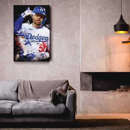 Mookie Betts Dodgers Canvas Print | Los Angeles Baseball Wall Art