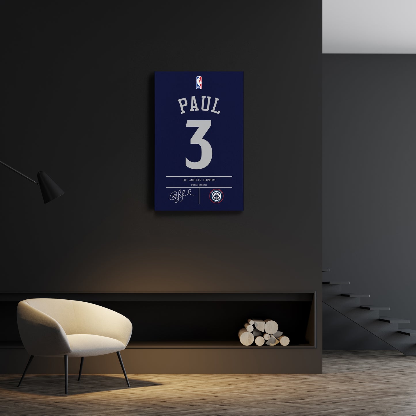 Chris Paul  Los Angeles Clippers Jersey Canvas Wall Art