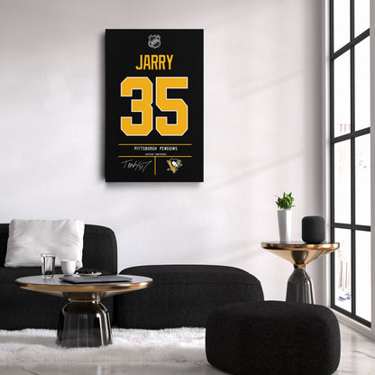 Tristan Jarry Penguins Jersey Canvas Print | Wall Art Decor