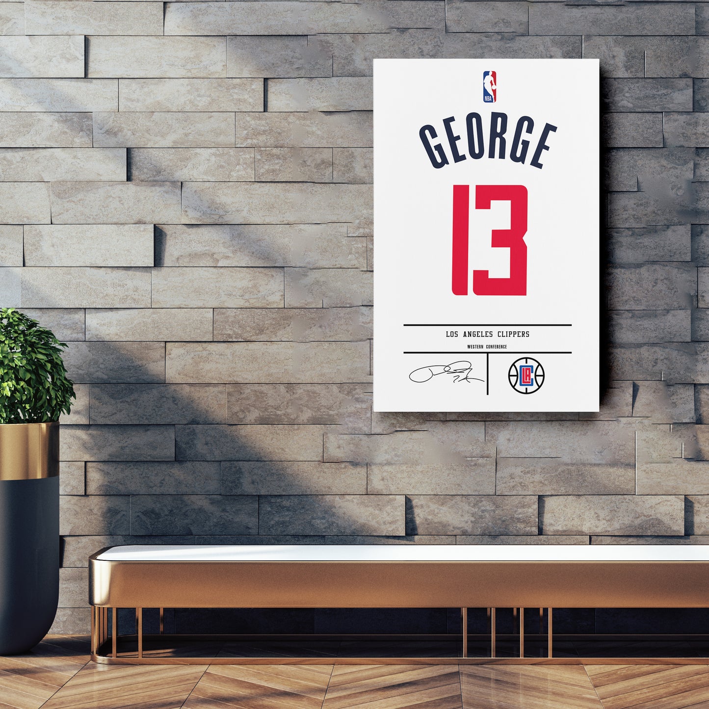 Paul George Clippers Jersey Canvas Print | Wall Art Decor