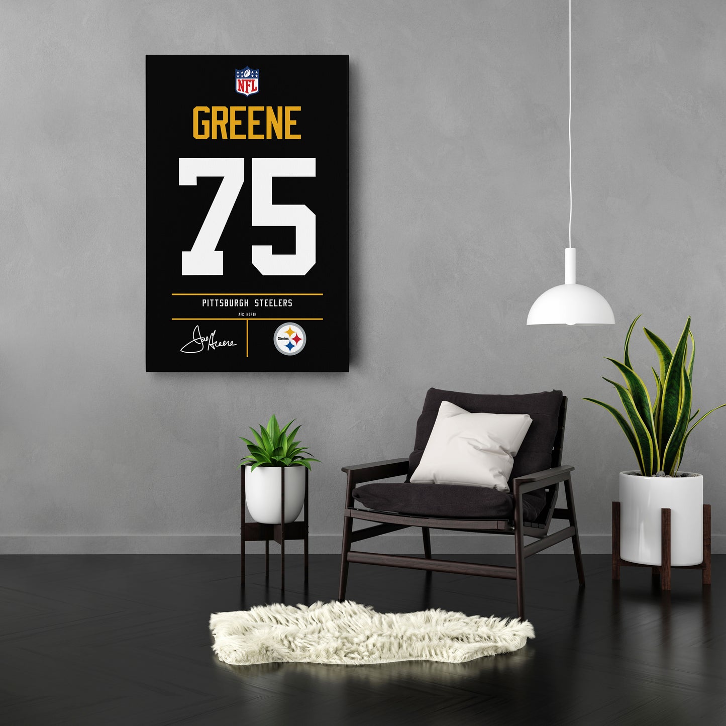 Joe Greene Pittsburgh Steelers Jersey Canvas Wall Art