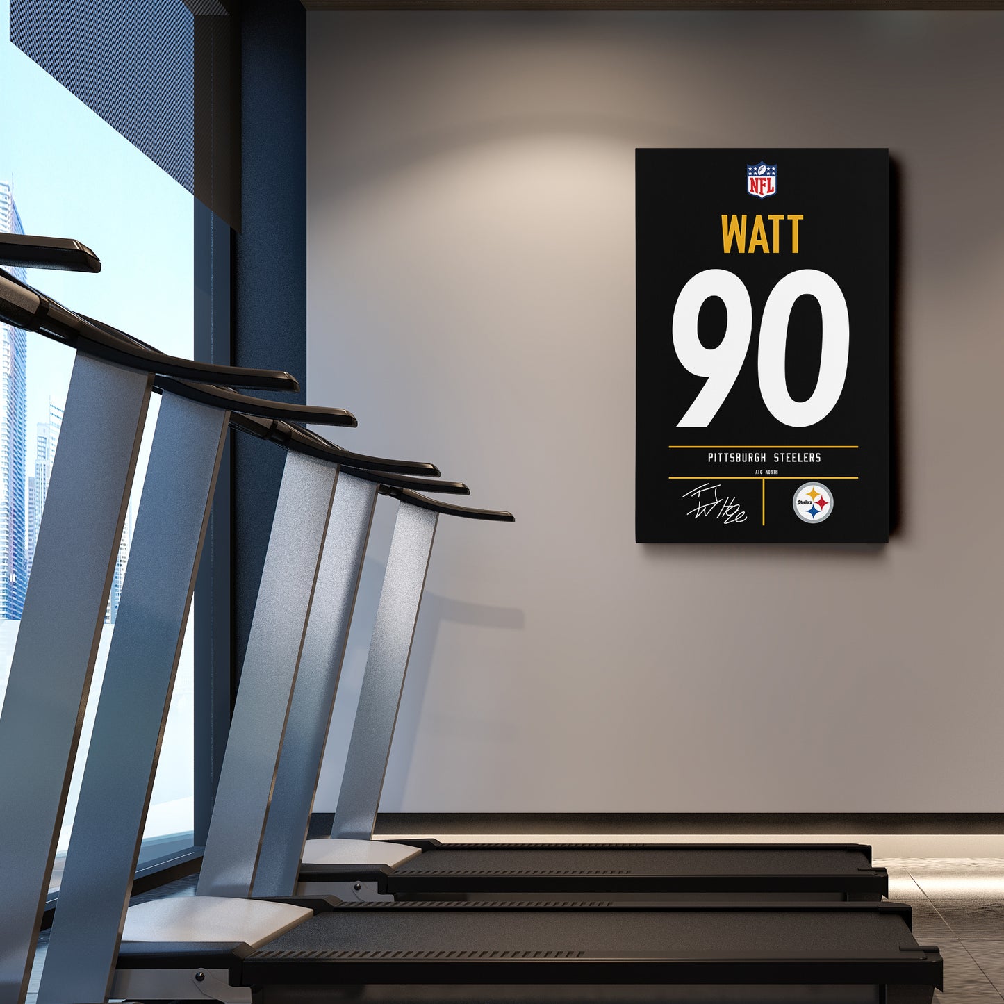 T.J. Watt Pittsburgh Steelers Jersey Canvas Wall Art