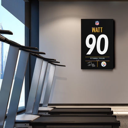 T.J. Watt Pittsburgh Steelers Jersey Canvas Wall Art