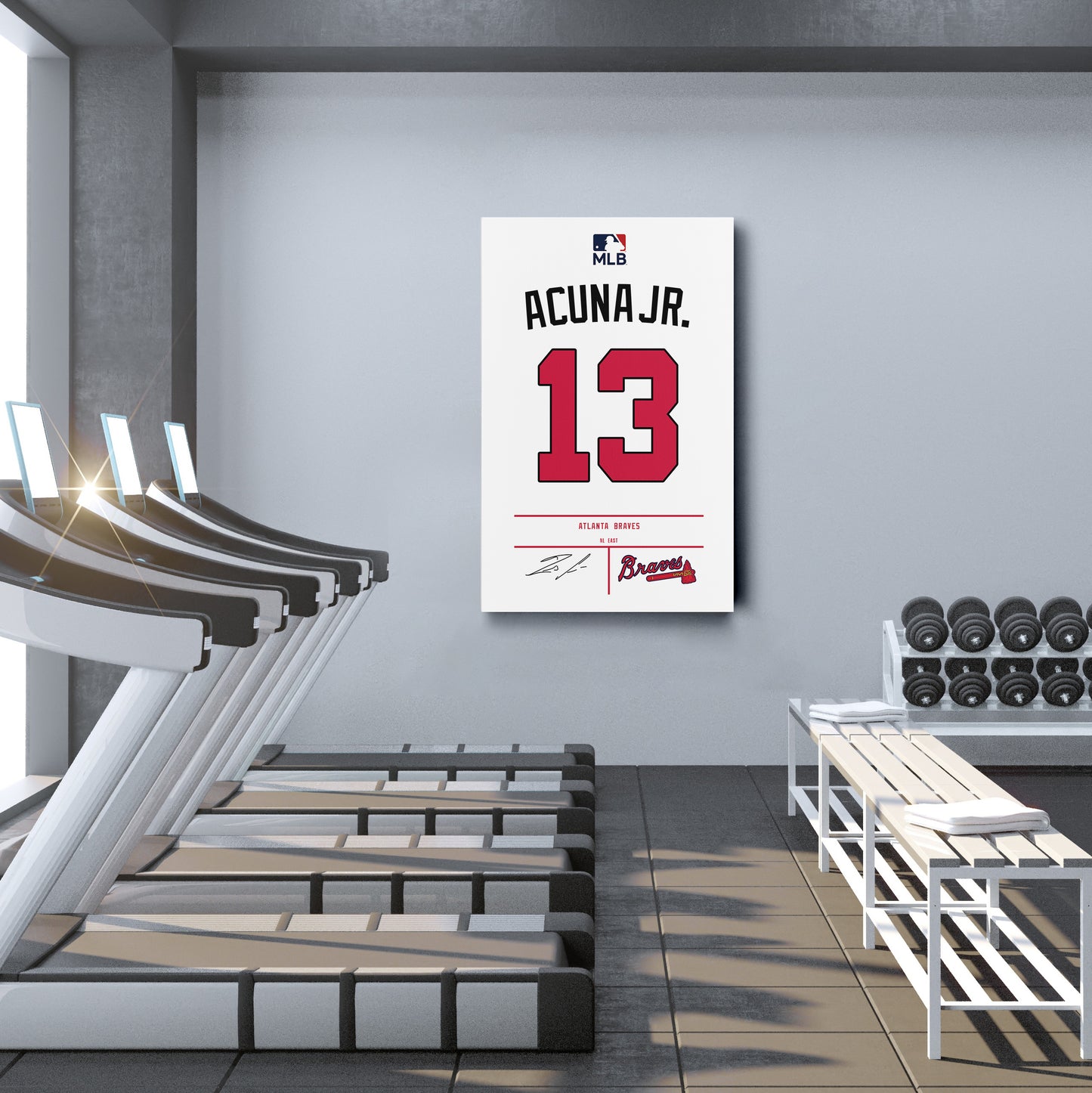 Ronald Acuña Jr. Braves Jersey Canvas Print | Wall Art Decor