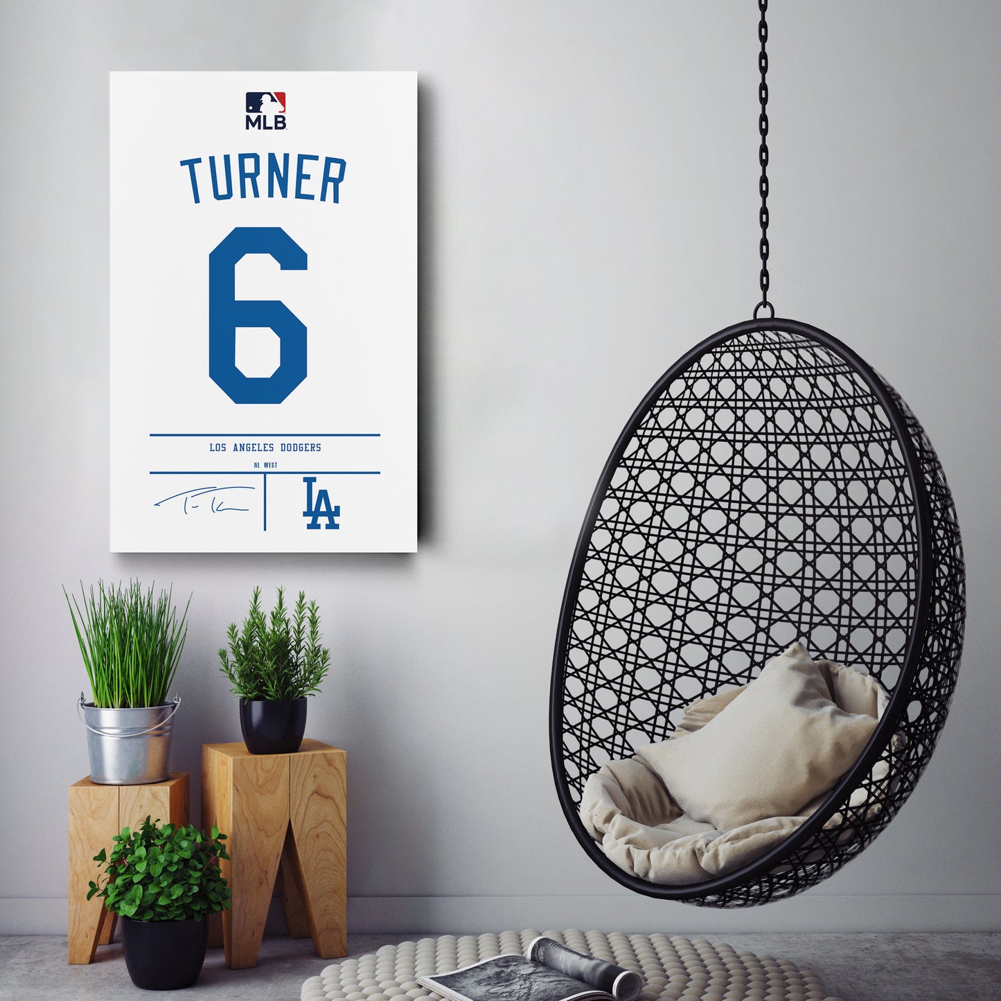 Trea Turner Dodgers Jersey Canvas Print | Wall Art Decor