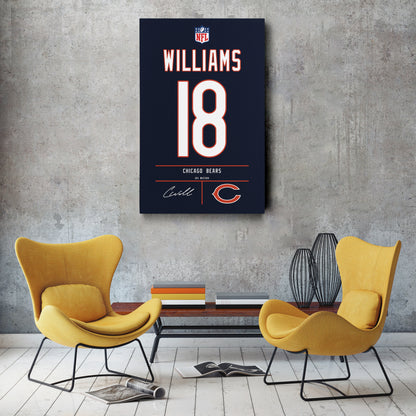 Caleb Williams Bears Jersey Canvas Print | Wall Art Decor