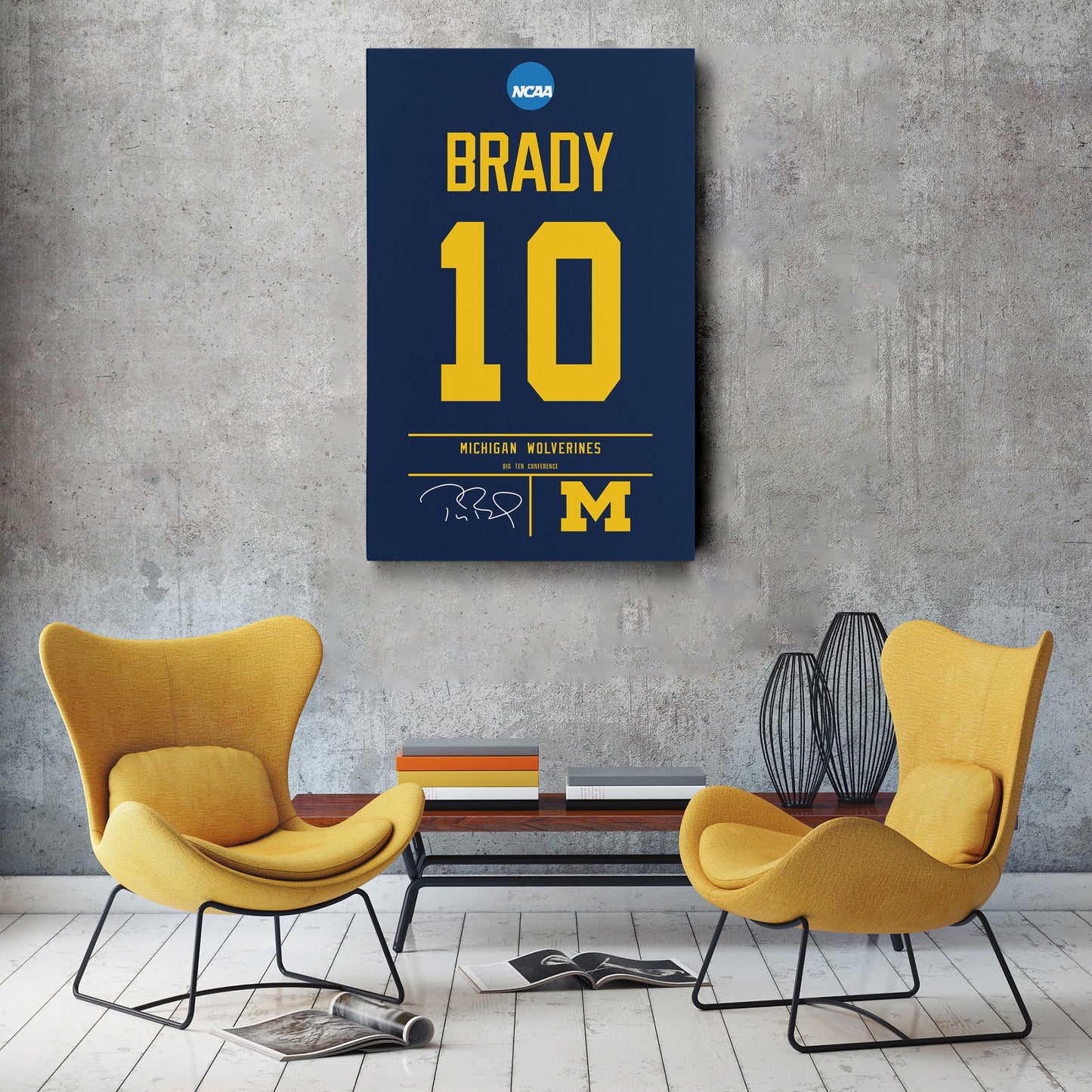 Tom Brady Wolverines Jersey Canvas Print | Wall Art Decor