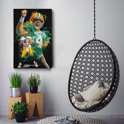 Brett Favre Packers Canvas Print | Green Bay Football Wall Art