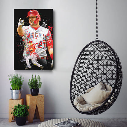 Mike Trout Angels Canvas Print | Los Angeles Baseball Wall Art