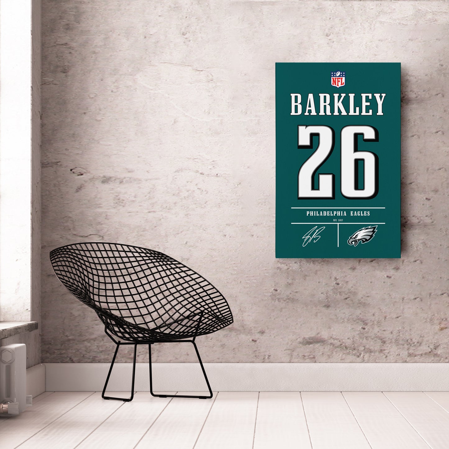 Saquon Barkley Eagles Jersey Canvas Print | Wall Art Decor