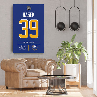 Dominik Hasek Buffalo Sabres Jersey Canvas Wall Art