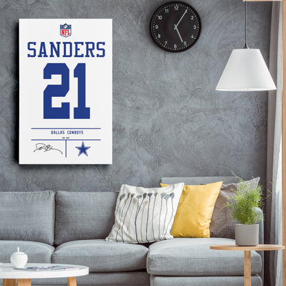 Deion Sanders Cowboys Jersey Canvas Print | Wall Art Decor