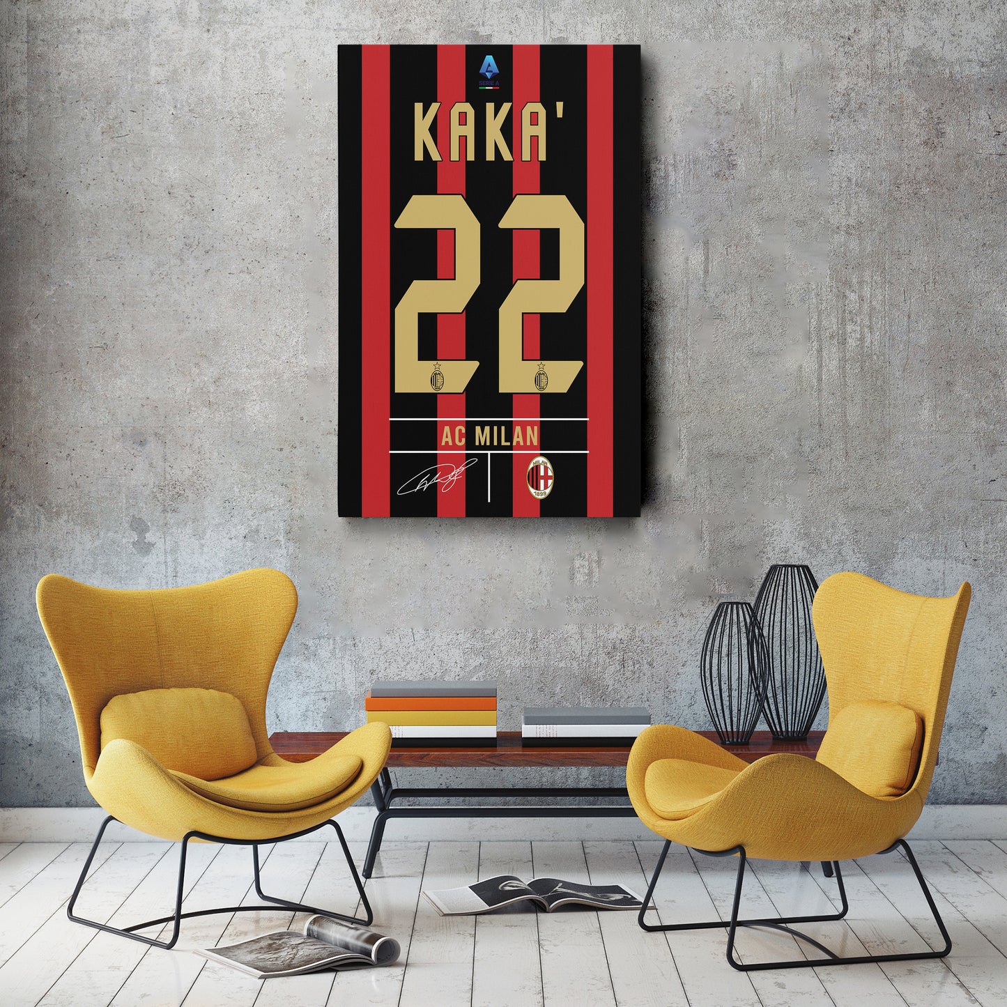 Kaká AC Milan Jersey Canvas Print | Soccer Wall Art Decor