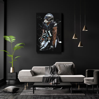A. J. Brown Eagles Canvas Print | Philadelphia Football Wall Art