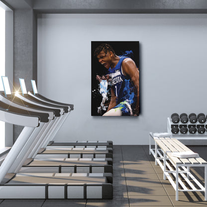 Anthony Edwards Timberwolves Canvas Print | Minnesota Basketball Wall Art