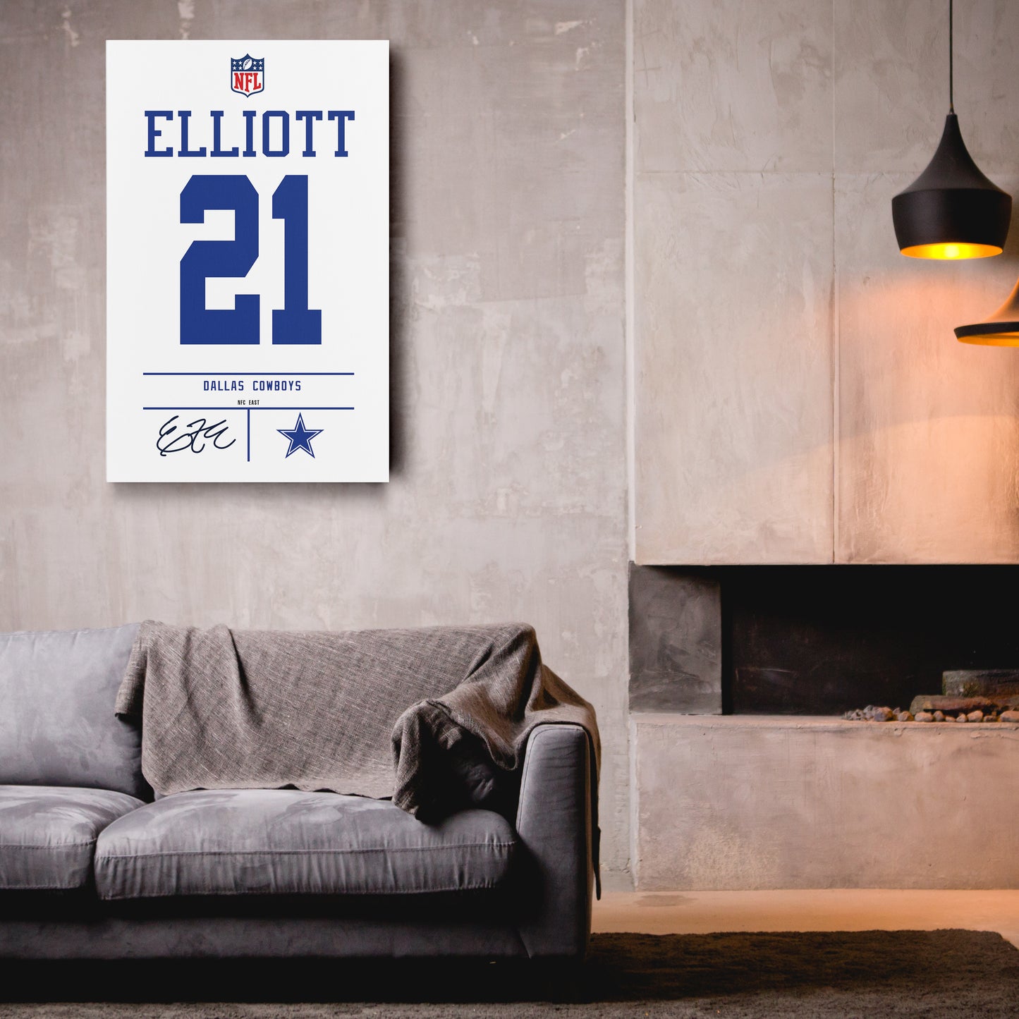 Ezekiel Elliott Cowboys Jersey Canvas Print | Wall Art Decor