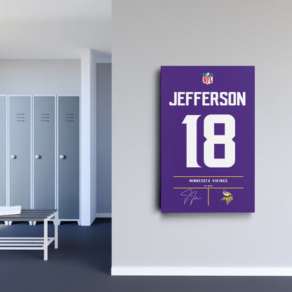 Justin Jefferson Vikings Jersey Canvas Print | Wall Art Decor