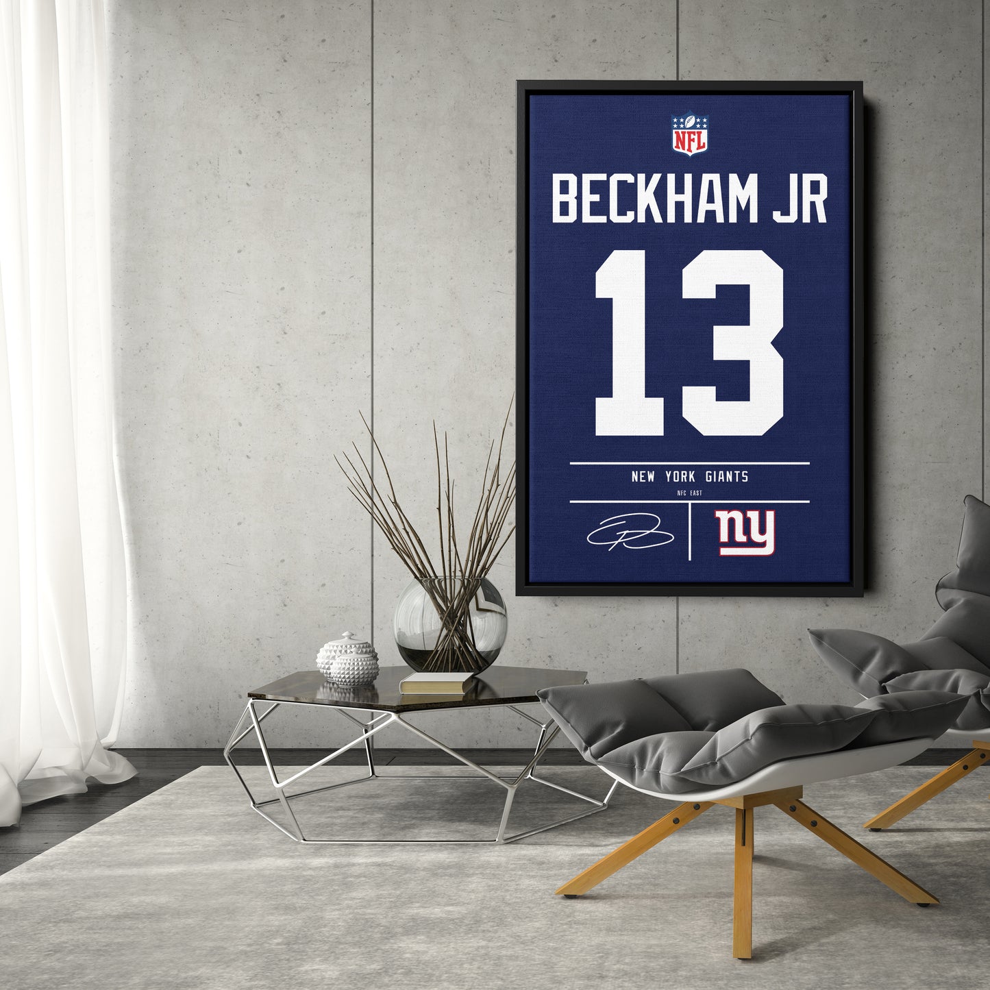 Odell Beckham Jr. Giants Jersey Canvas Print | Wall Art Decor